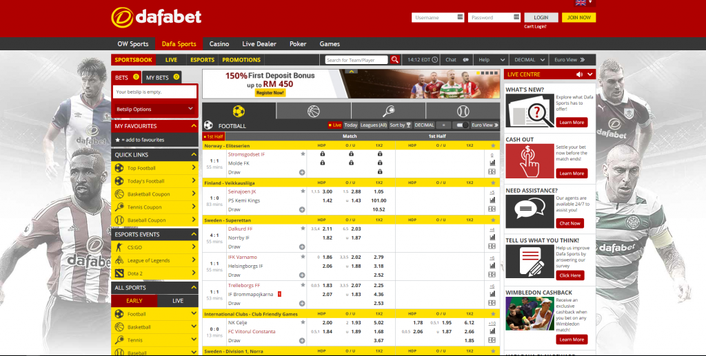 Dafabet Bookmaker Review